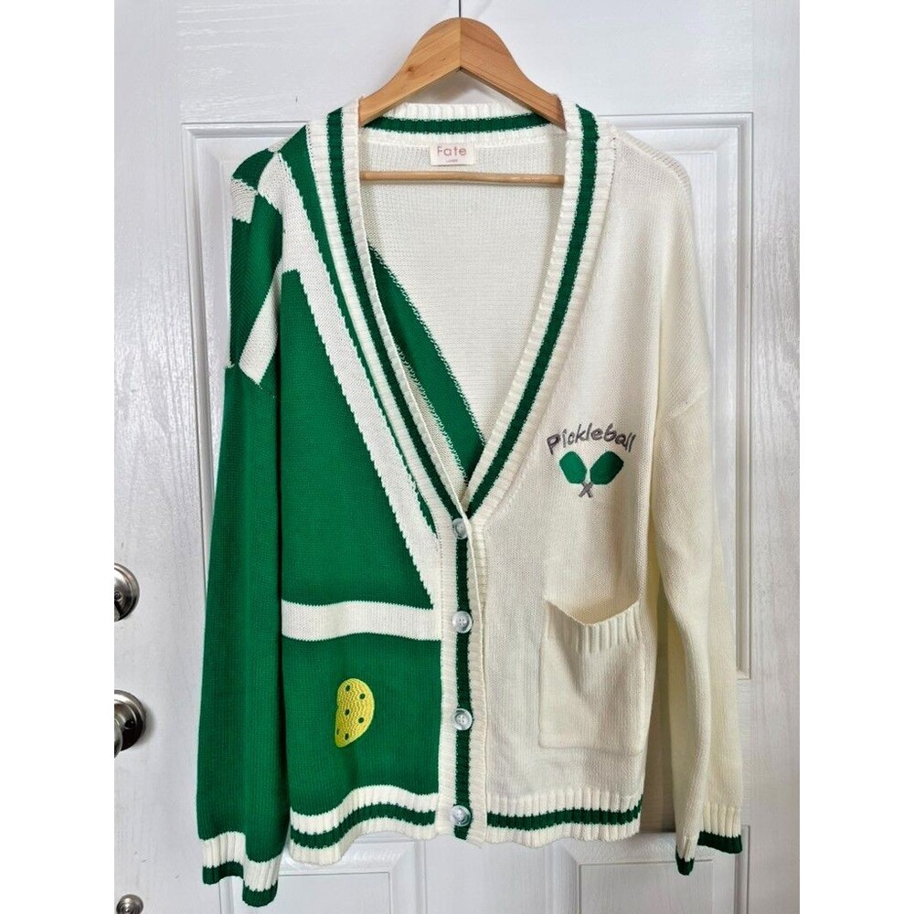 FATE Pickleball Embroidered Cardigan Sweater Small NWoT - Picture 3 of 11